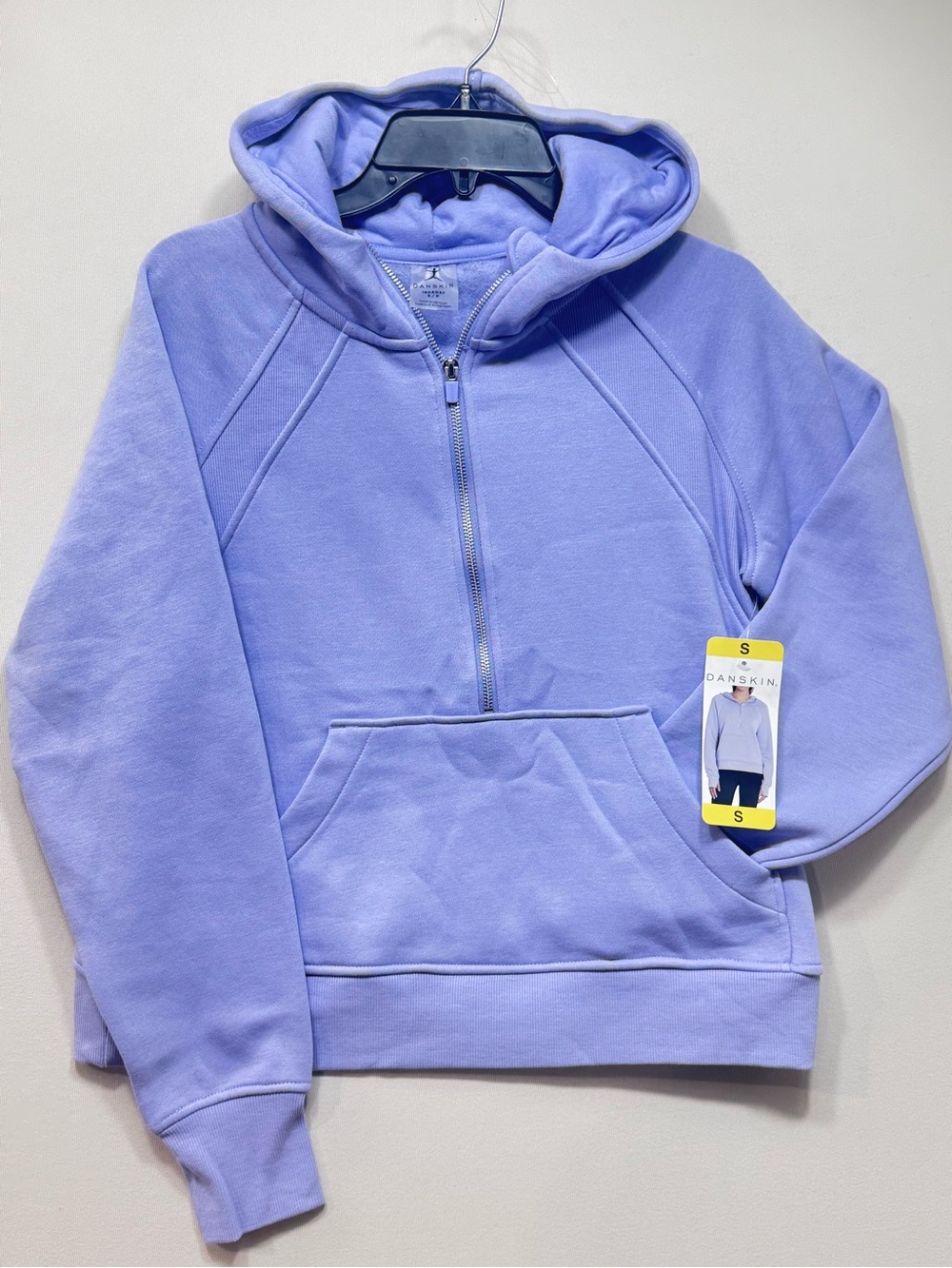 Danskin mixed rib cozy  half zip hoodie sweater nwt